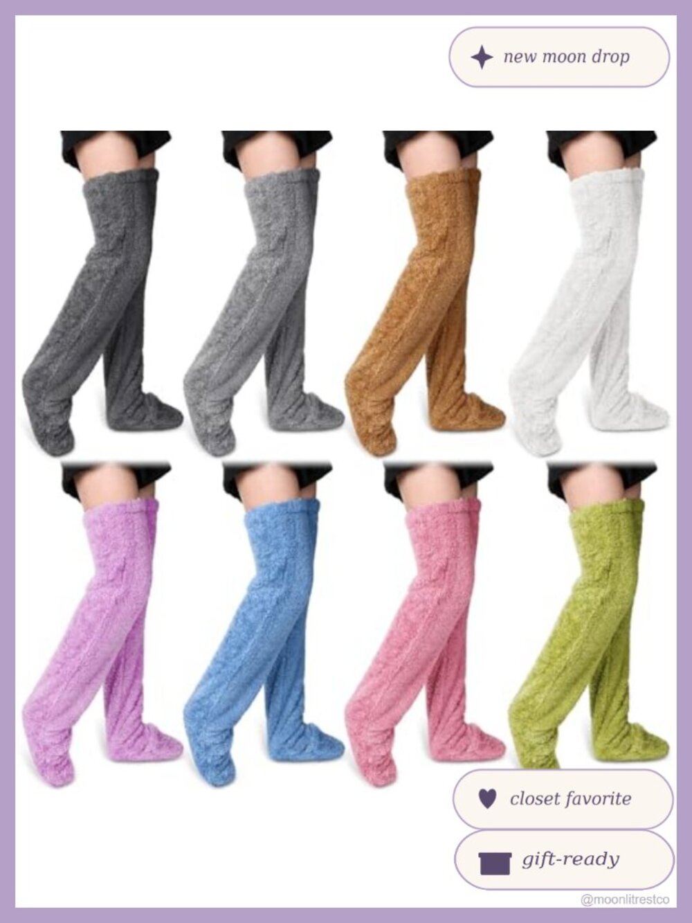 8 Pairs Fuzzy Plush Over Knee Leg Warmers Women Winter Thigh High
